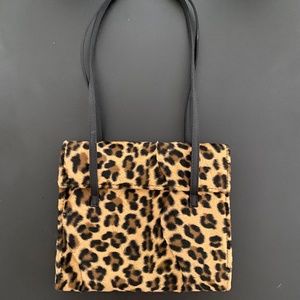 NEW Leopard velvet shoulder purse